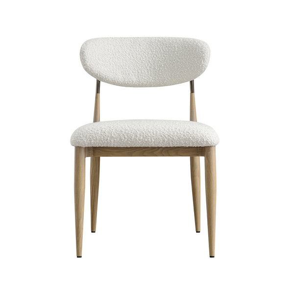Dagmar Set of 2 Dining Chairs, Ecru Boucle | Natural Frame