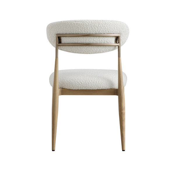 Dagmar Set of 2 Dining Chairs, Ecru Boucle | Natural Frame