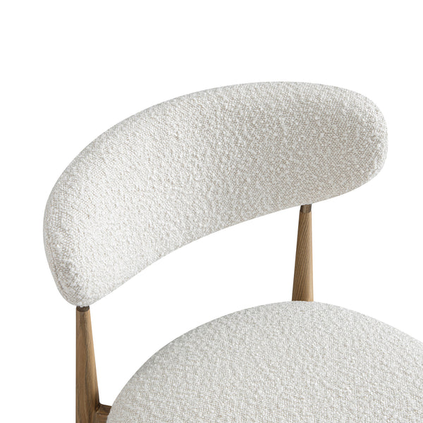 Dagmar Set of 2 Dining Chairs, Ecru Boucle | Natural Frame