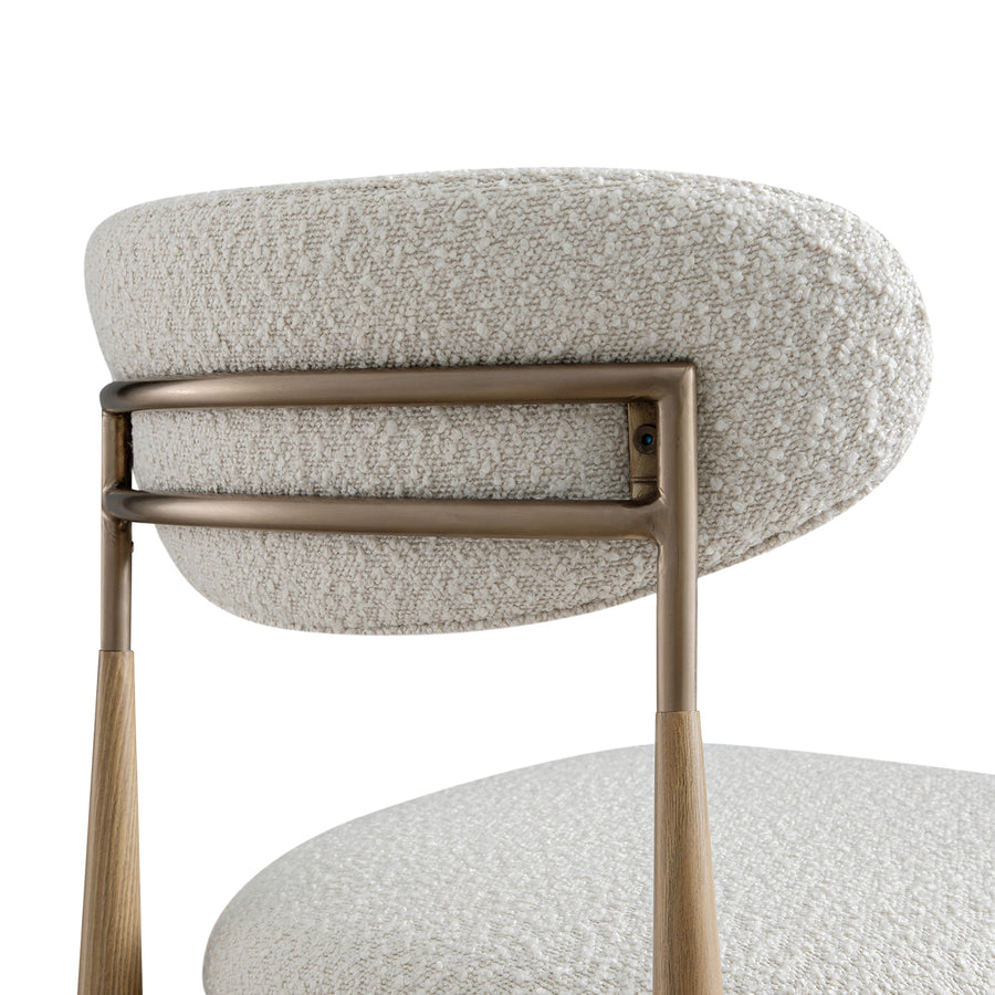 Dagmar Set of 2 Dining Chairs, Ecru Boucle | Natural Frame
