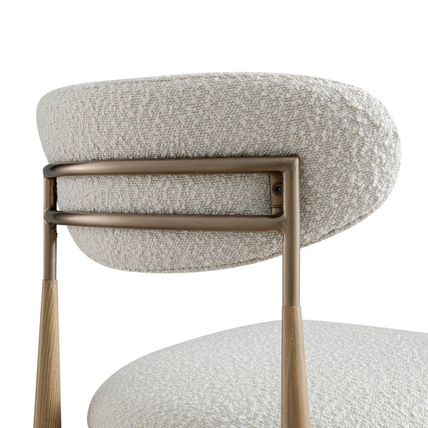 Dagmar Set of 2 Dining Chairs, Ecru Boucle | Natural Frame