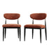 Dagmar Set of 2 Dining Chairs, Rust Chenille | Black Frame