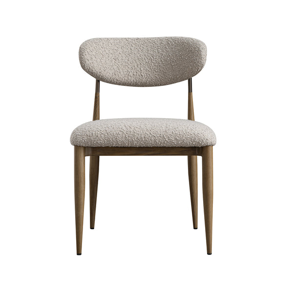 Dagmar Set of 2 Dining Chairs, Light Taupe Boucle | Silver Oak Frame