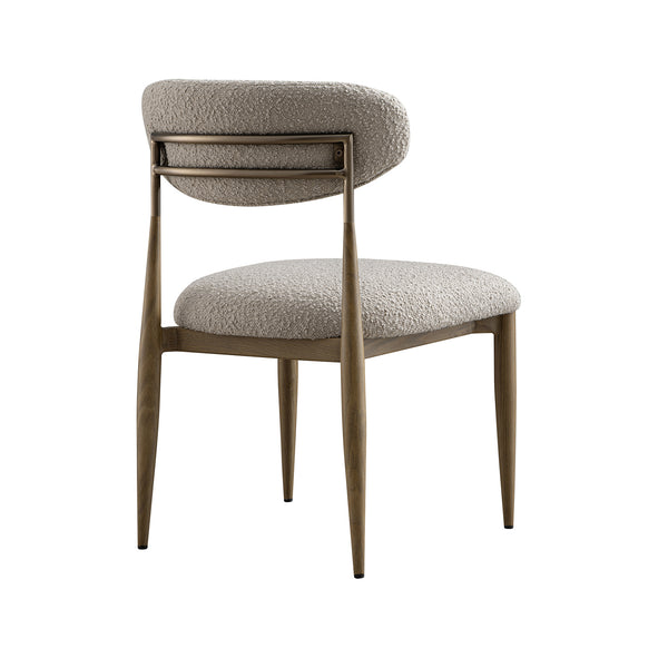 Dagmar Set of 2 Dining Chairs, Light Taupe Boucle | Silver Oak Frame