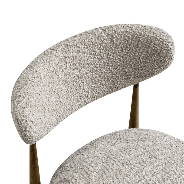 Dagmar Set of 2 Dining Chairs, Light Taupe Boucle | Silver Oak Frame