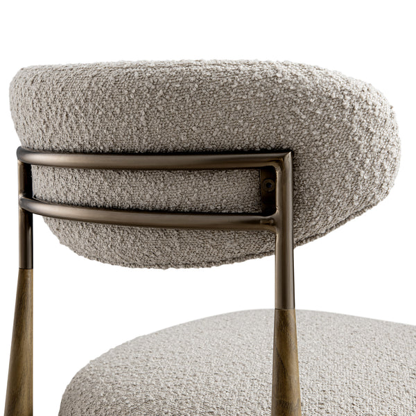 Dagmar Set of 2 Dining Chairs, Light Taupe Boucle | Silver Oak Frame