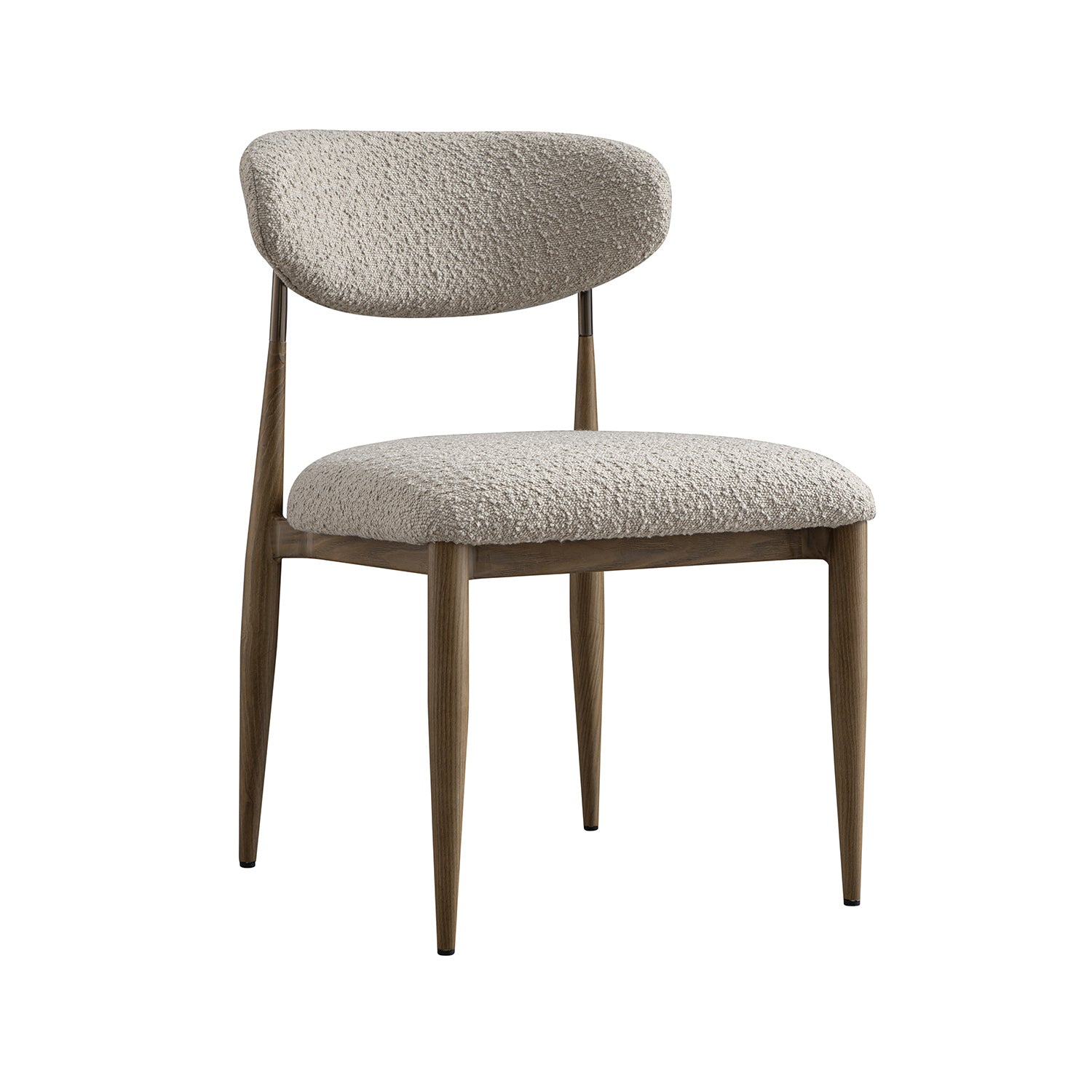 Dagmar Set of 2 Dining Chairs, Light Taupe Boucle | Silver Oak Frame