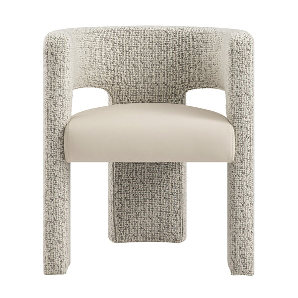 Greenwich Taupe Boucle and Beige Faux Leather Seat Dining Chair