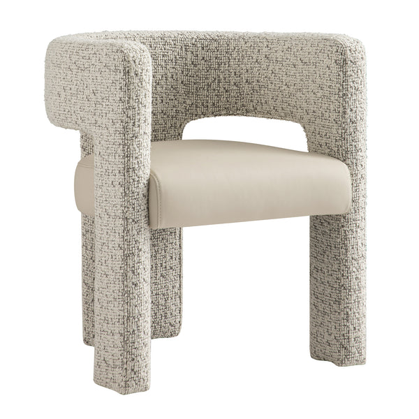 Greenwich Taupe Boucle and Beige Faux Leather Seat Dining Chair