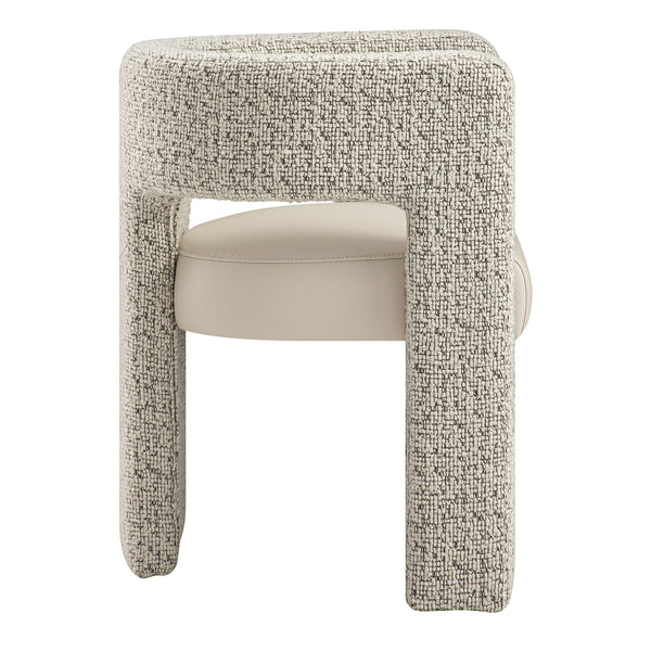 Greenwich Taupe Boucle and Beige Faux Leather Seat Dining Chair