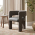 Greenwich Grey & Blue Textured Fabric and Grey Faux Leather Seat Dining Chair - daals