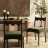 Ludlow Set of 2 Dining Chairs, Forest Green Chenille | Dark Walnut