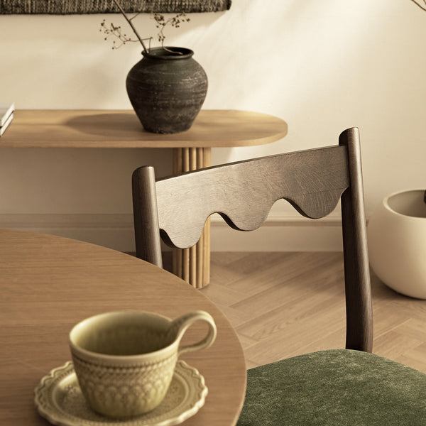 Ludlow Set of 2 Dining Chairs, Forest Green Chenille | Dark Walnut