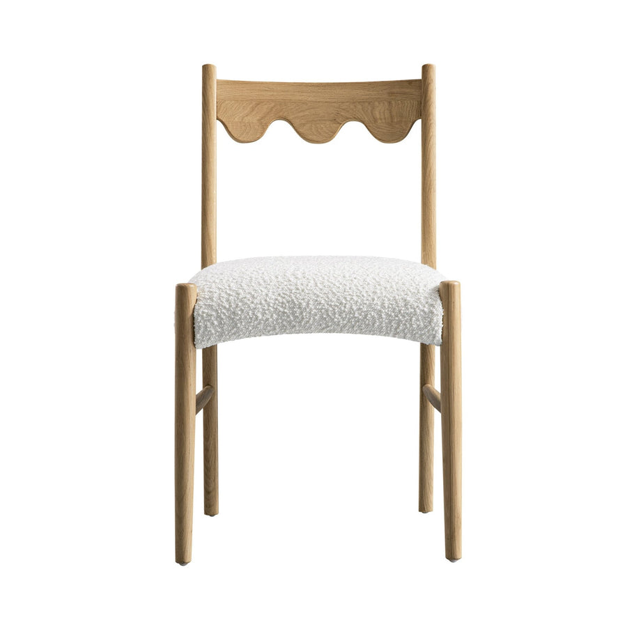 Ludlow Set of 2 Dining Chairs, Ecru Boucle | Natural Oak Frame