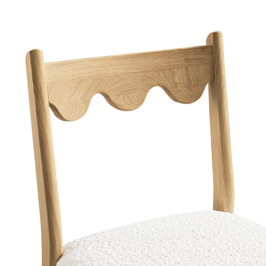 Ludlow Set of 2 Dining Chairs, Ecru Boucle | Natural Oak Frame