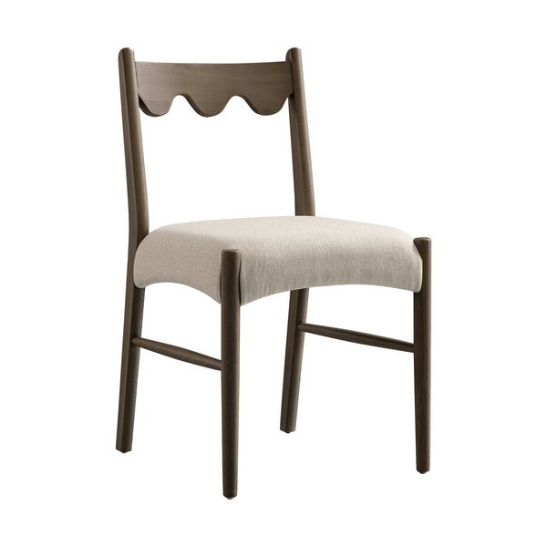 Ludlow Set of 2 Dining Chairs, Oatmeal Fabric | Silver Oak Frame - daals