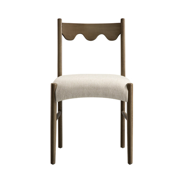 Ludlow Set of 2 Dining Chairs, Oatmeal Fabric | Silver Oak Frame - daals