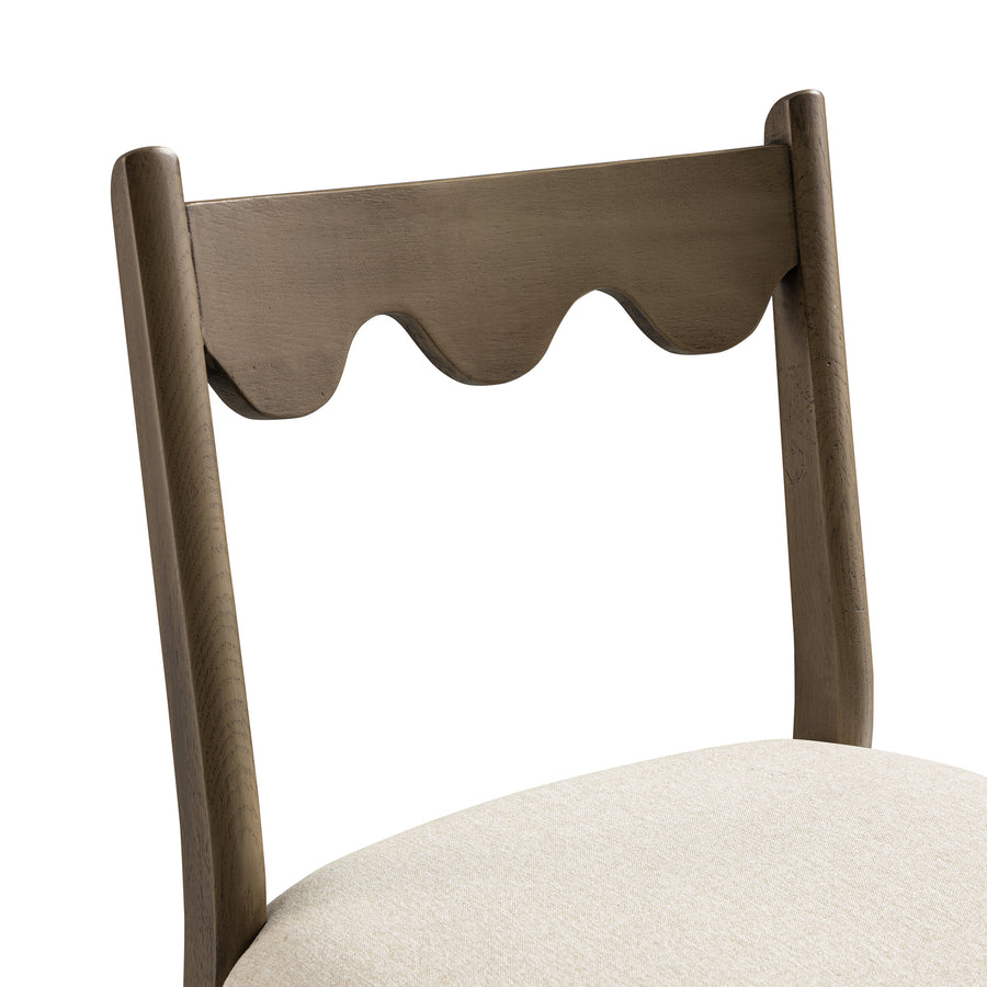 Ludlow Set of 2 Dining Chairs, Oatmeal Fabric | Silver Oak Frame