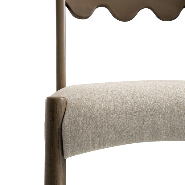 Ludlow Set of 2 Dining Chairs, Oatmeal Fabric | Silver Oak Frame - daals