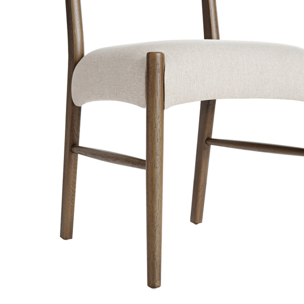 Ludlow Set of 2 Dining Chairs, Oatmeal Fabric | Silver Oak Frame - daals