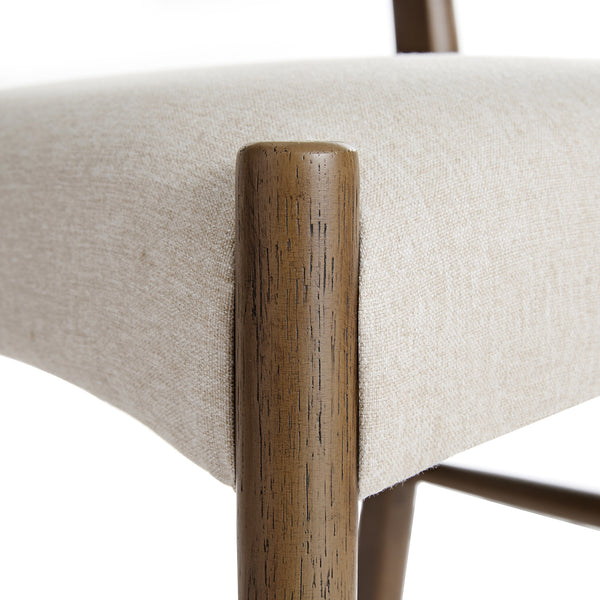 Ludlow Set of 2 Dining Chairs, Oatmeal Fabric | Silver Oak Frame - daals