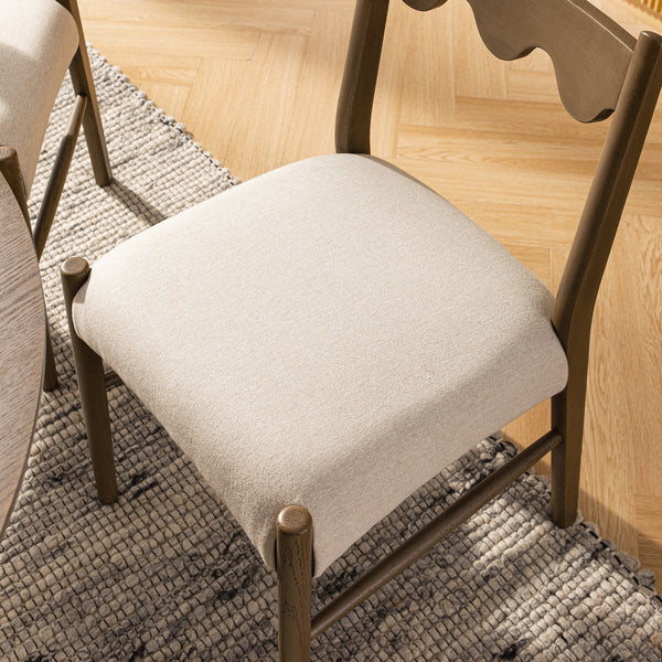 Ludlow Set of 2 Dining Chairs, Oatmeal Fabric | Silver Oak Frame - daals
