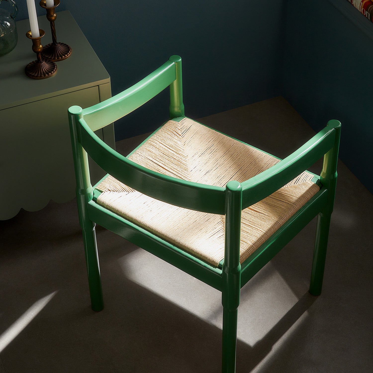 Minley 2-in-1 Carver Chair, Palm Green High Gloss