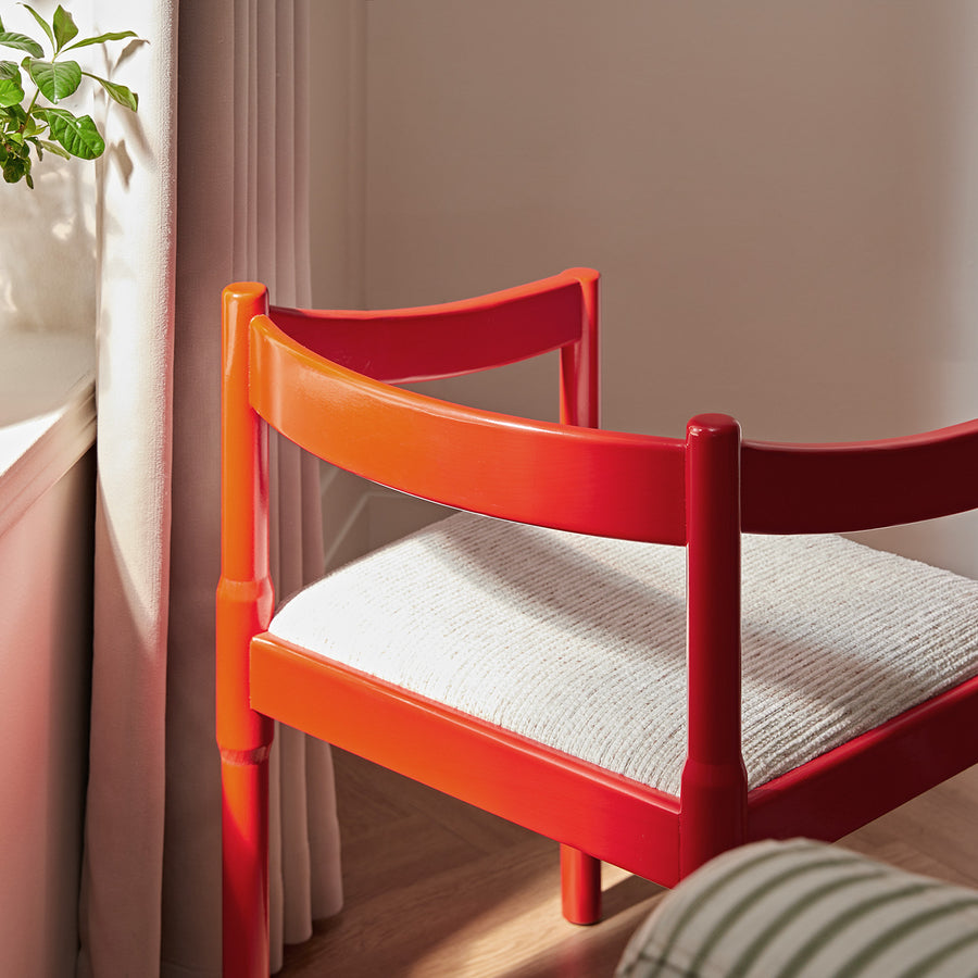 Minley 2-in-1 Carver Chair, Red High Gloss