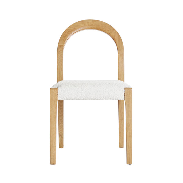 Lumi Dining Chair, Ecru Boucle | Natural Oak Frame
