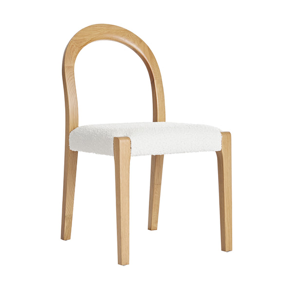 Lumi Dining Chair, Ecru Boucle | Natural Oak Frame