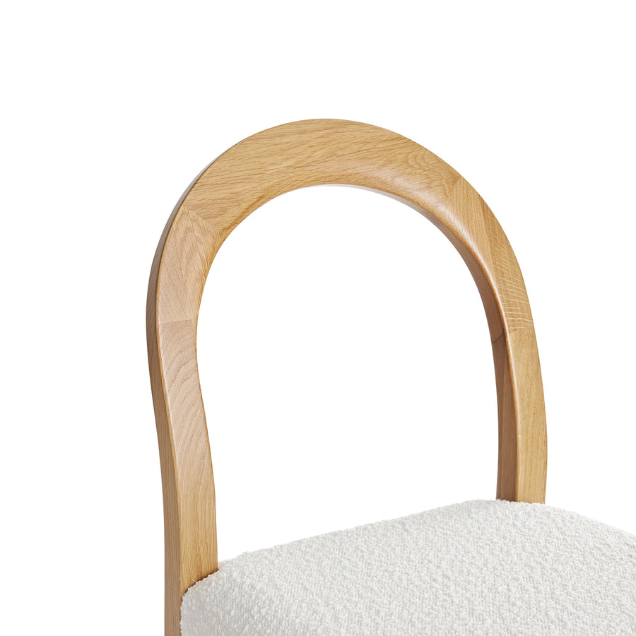 Lumi Dining Chair, Ecru Boucle | Natural Oak Frame