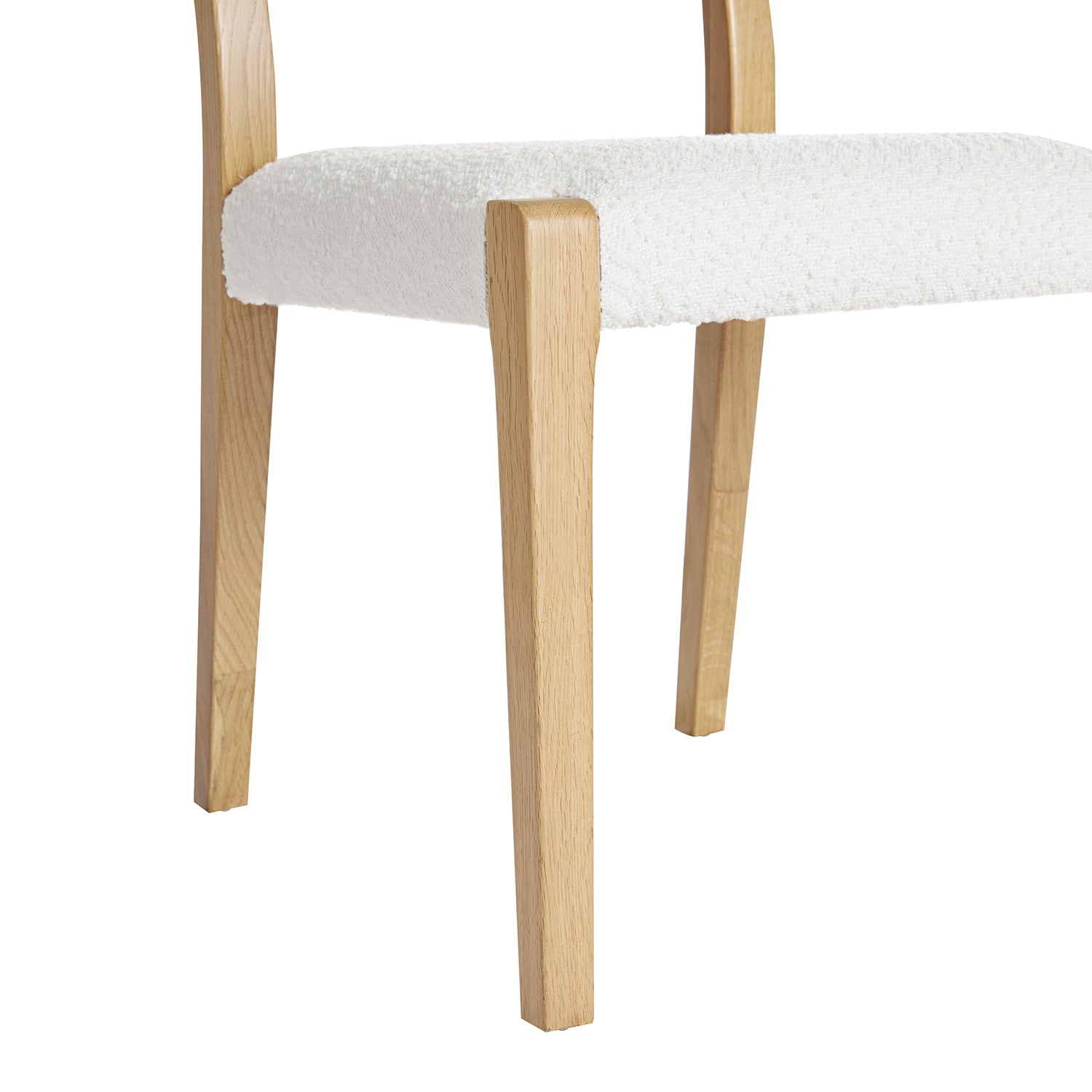 Lumi Dining Chair, Ecru Boucle | Natural Oak Frame