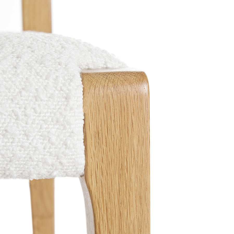 Lumi Dining Chair, Ecru Boucle | Natural Oak Frame