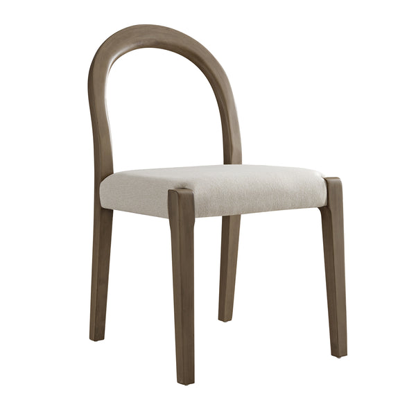 Lumi Dining Chair, Oatmeal Fabric | Silver Oak Frame