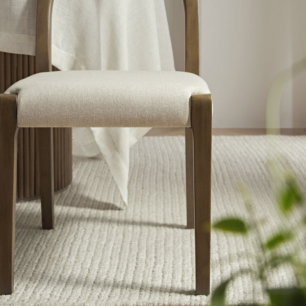 Lumi Dining Chair, Oatmeal Fabric | Silver Oak Frame