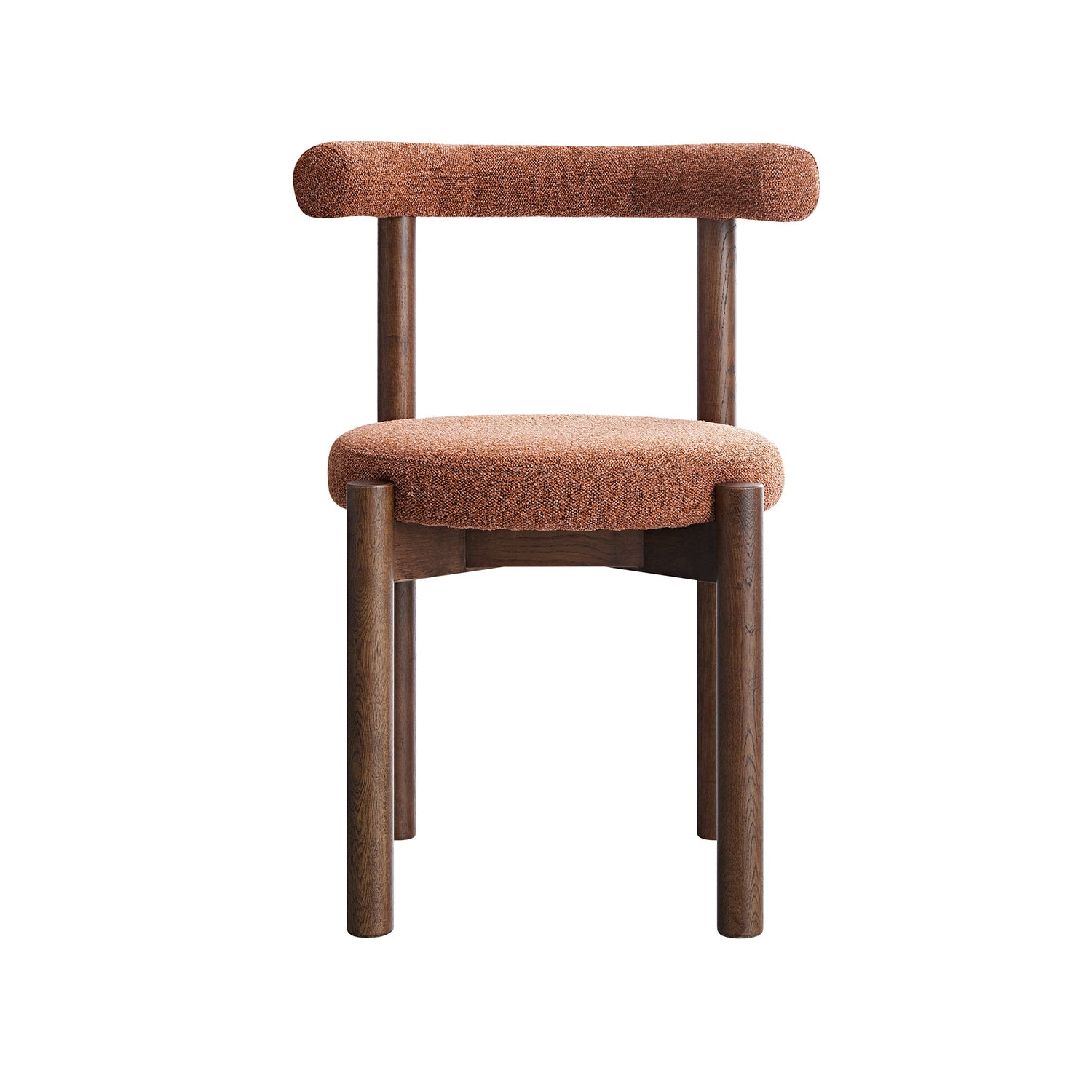 Demeter Dining Chair, Brick Boucle | Dark Walnut Frame