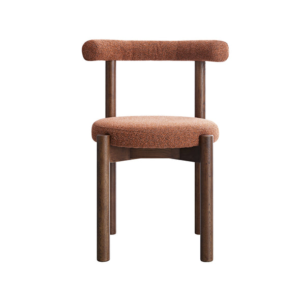 Demeter Dining Chair, Brick Boucle | Dark Walnut Frame