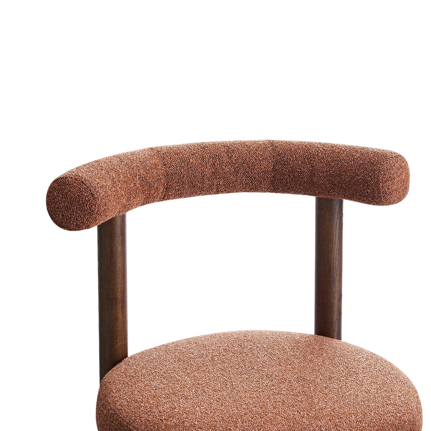 Demeter Dining Chair, Brick Boucle | Dark Walnut Frame