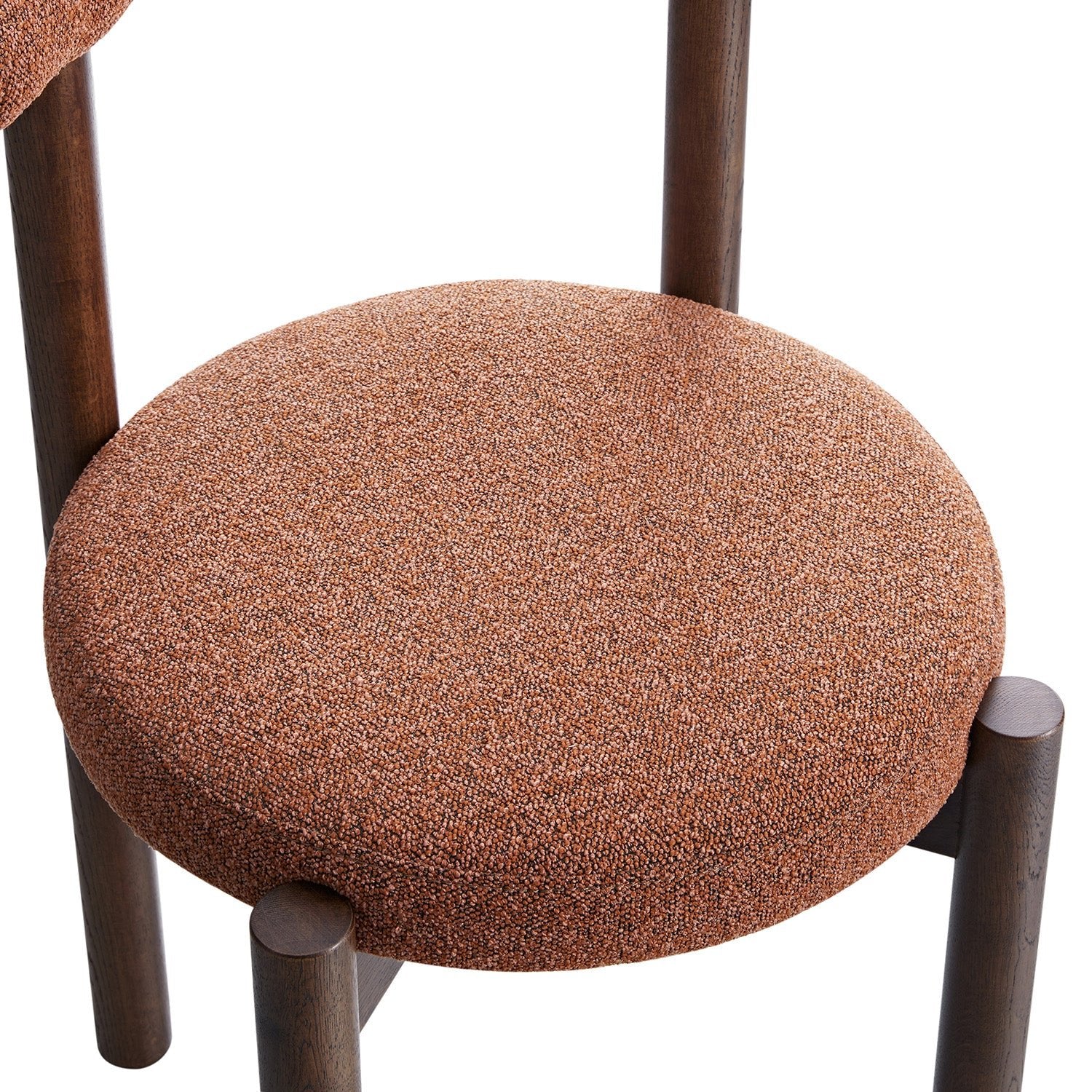 Demeter Dining Chair, Brick Boucle | Dark Walnut Frame