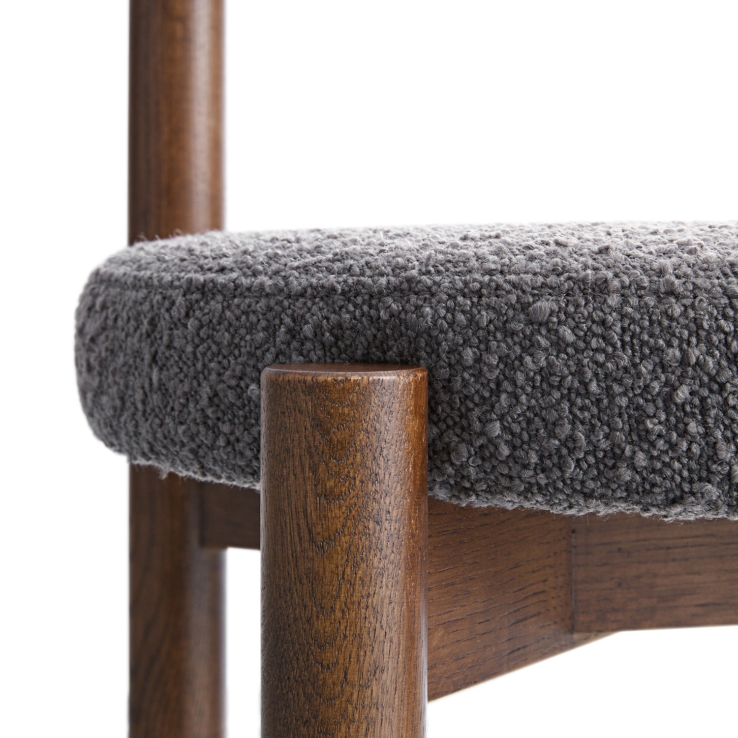 Demeter Dining Chair, Charcoal Boucle | Dark Walnut Frame