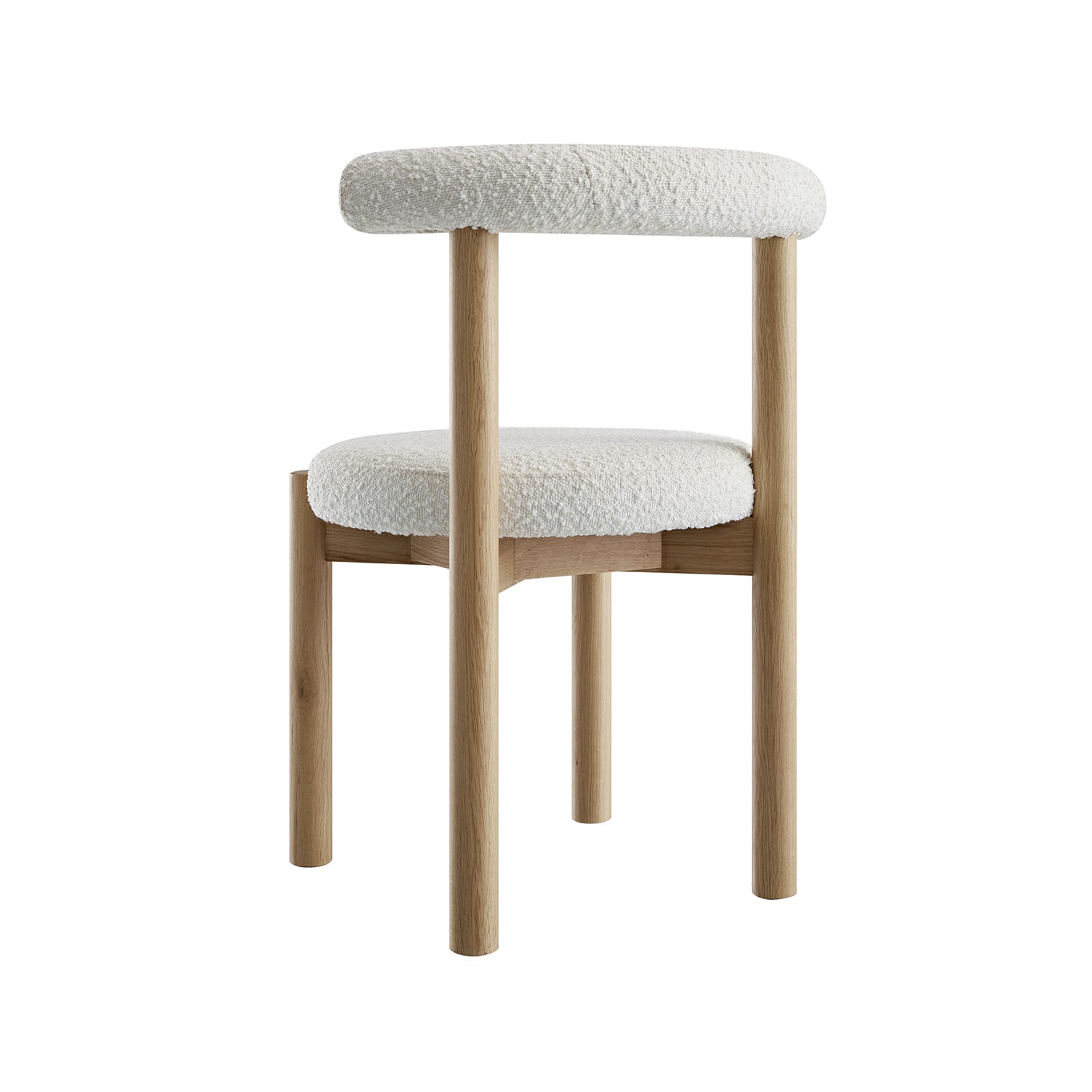 Demeter Dining Chair, Ecru Boucle | Natural Oak Frame