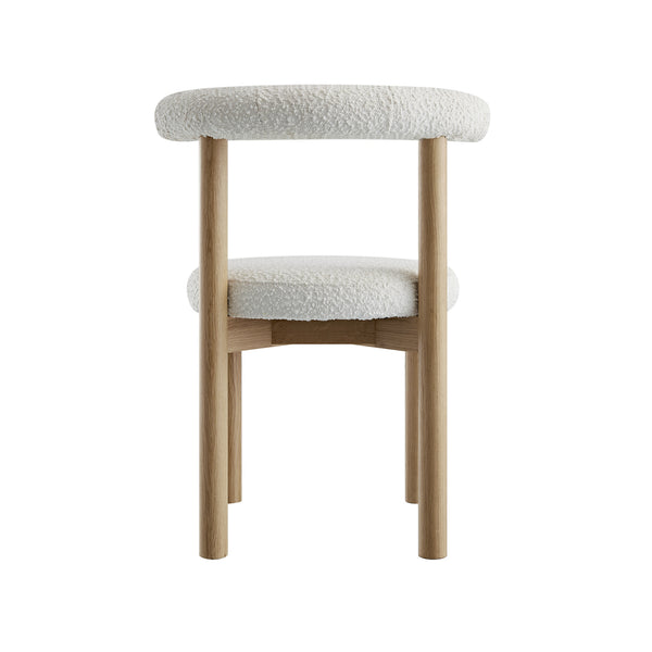 Demeter Dining Chair, Ecru Boucle | Natural Oak Frame