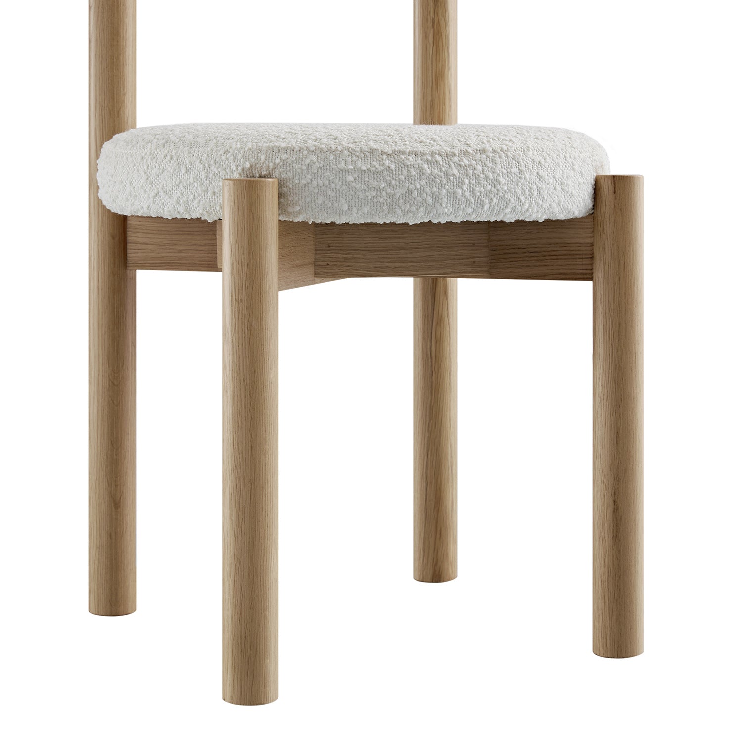 Demeter Dining Chair, Ecru Boucle | Natural Oak Frame