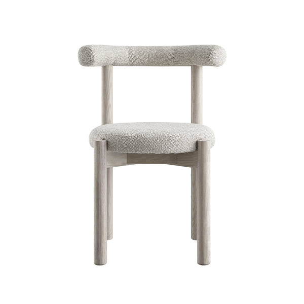 Demeter Dining Chair, Oatmeal Fabric | White Washed Oak Frame