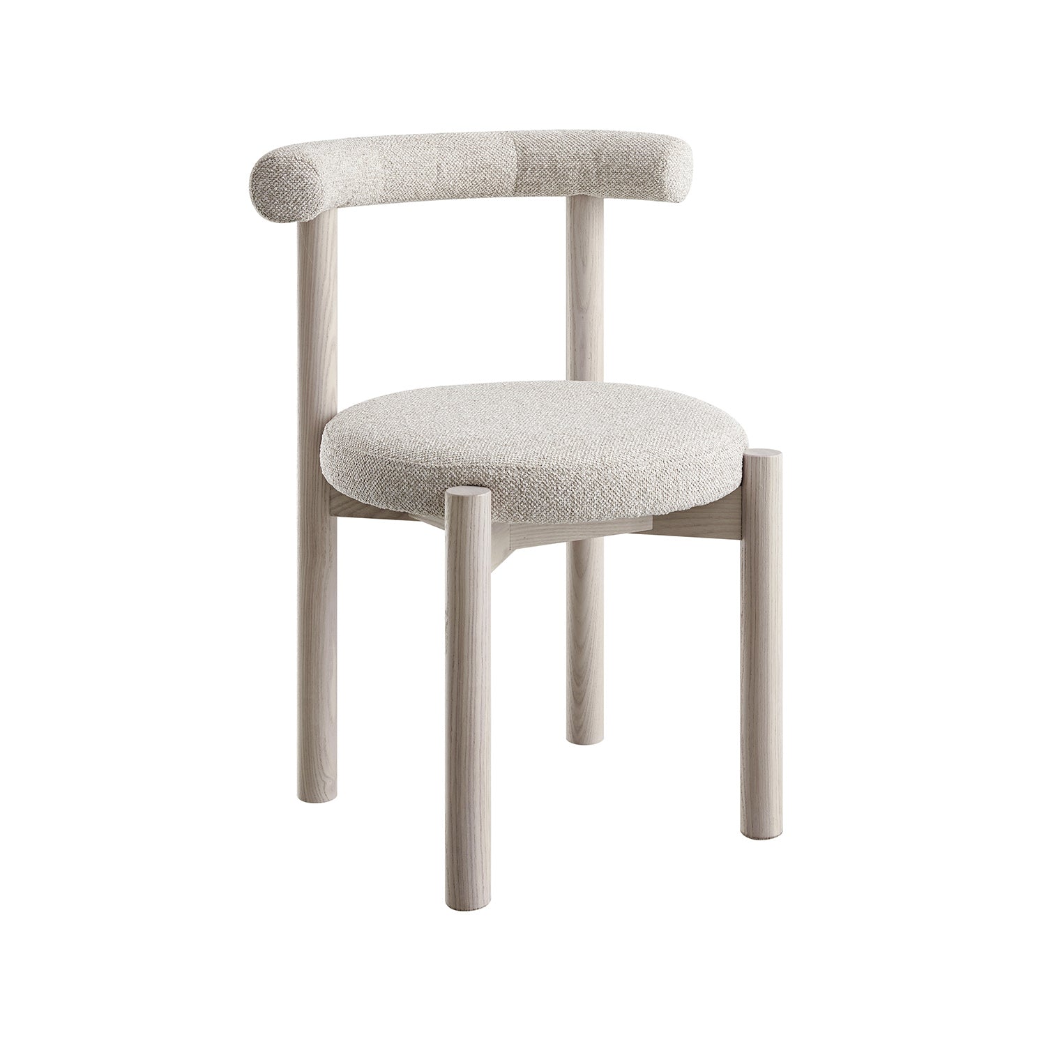 Demeter Dining Chair, Oatmeal Fabric | White Washed Oak Frame