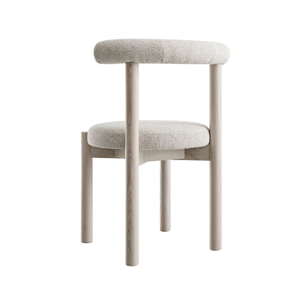 Demeter Dining Chair, Oatmeal Fabric | White Washed Oak Frame