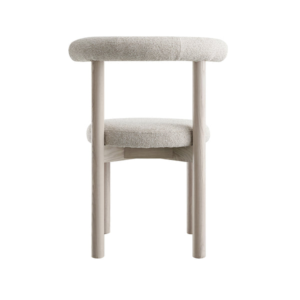 Demeter Dining Chair, Oatmeal Fabric | White Washed Oak Frame