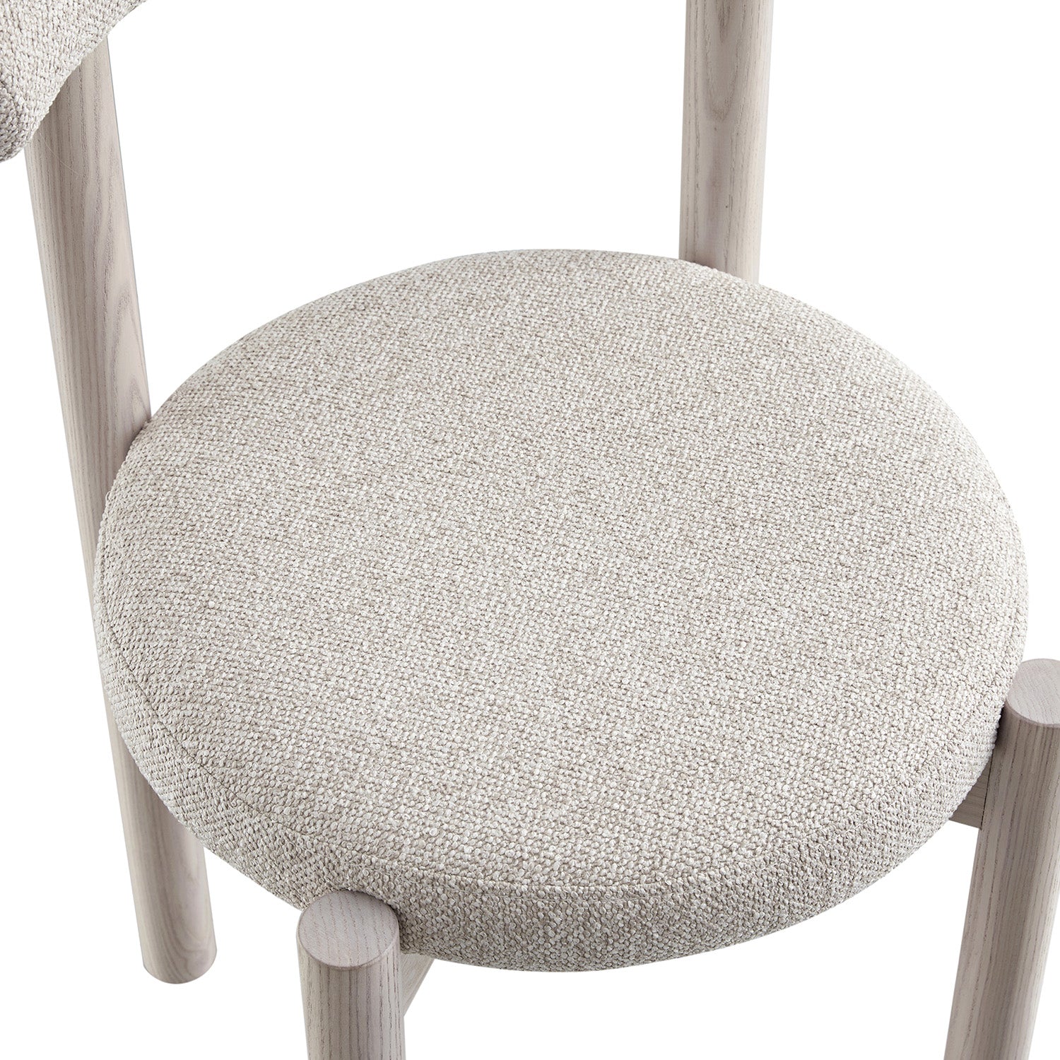 Demeter Dining Chair, Oatmeal Fabric | White Washed Oak Frame