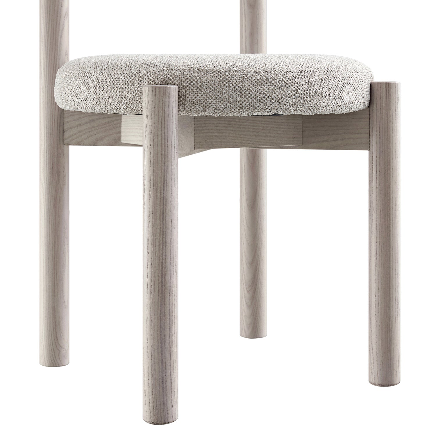 Demeter Dining Chair, Oatmeal Fabric | White Washed Oak Frame