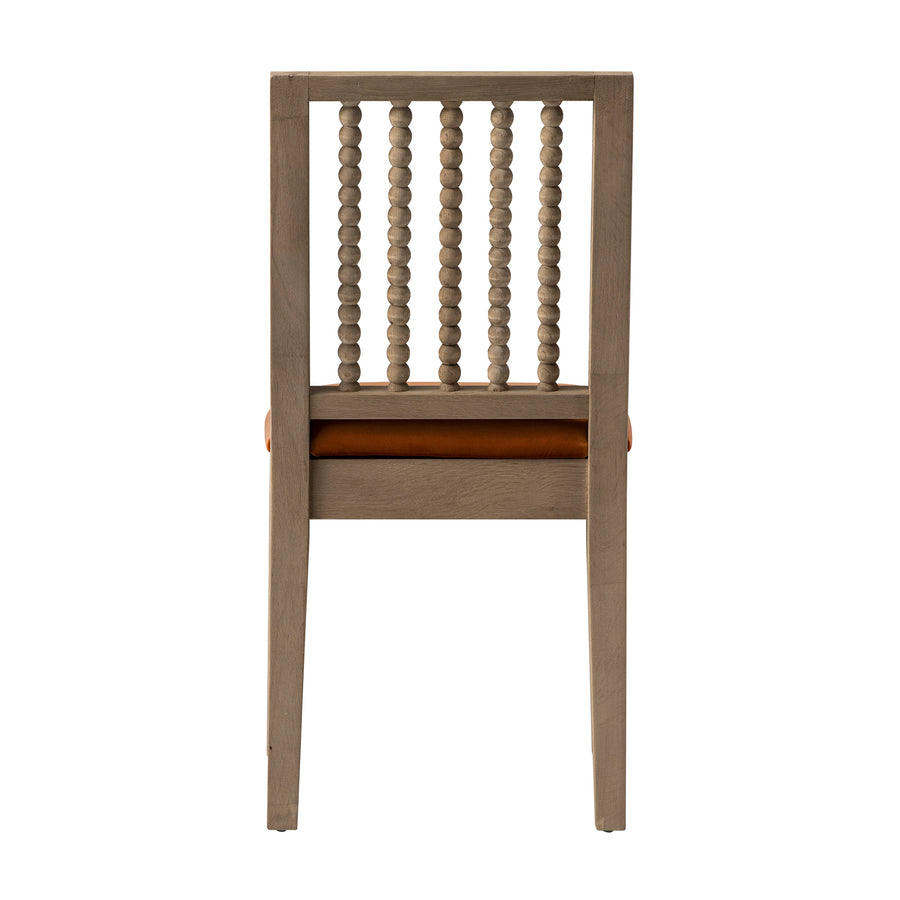 Hemingford Set of 2 Rust Velvet Bobbin Spindle Washed Oak Dining Chairs